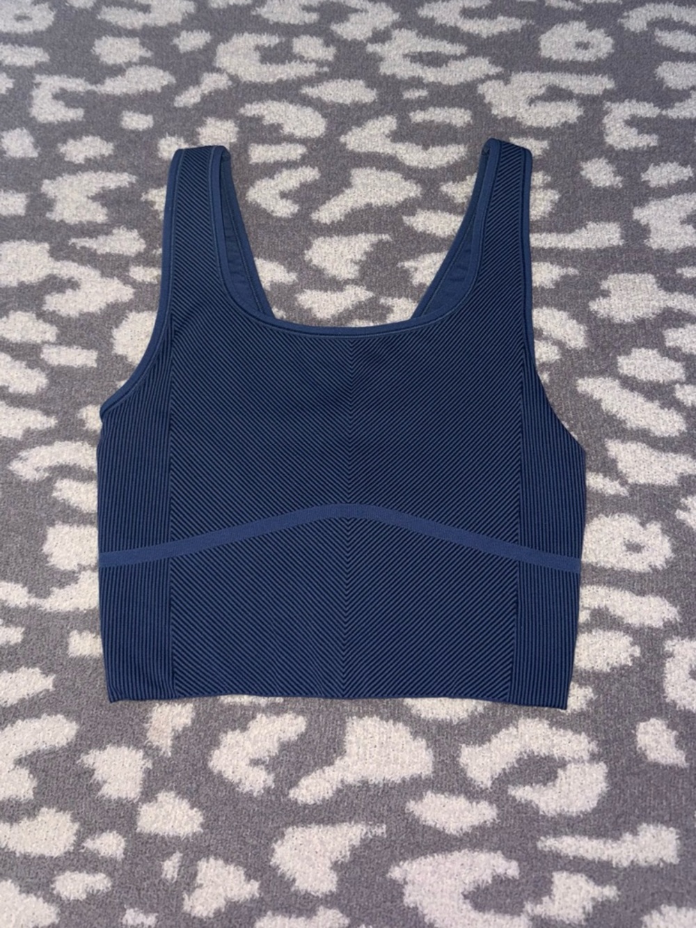 All In Motion Ribbed Navy Blue Crop Tank Top size M
